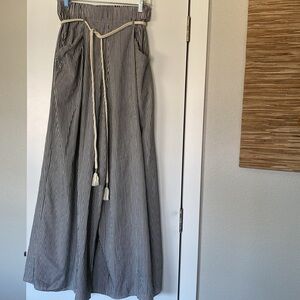 Zara Light Flowy Soft Wide leg High Waist Stripe Palazzo Pant M Bloggers Mango M